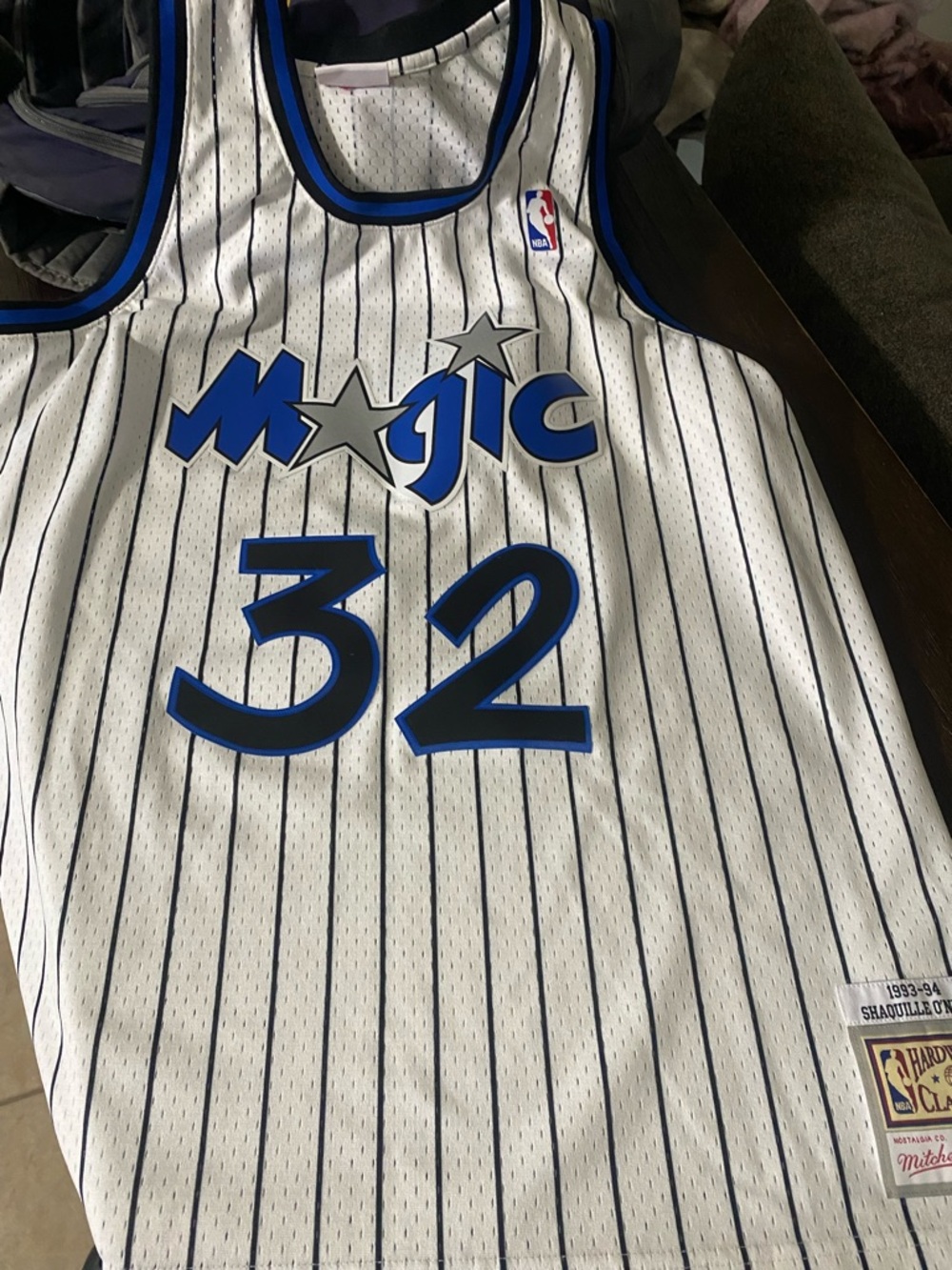 Mitchell & Ness Orlando Magic White and Blue #32 Jersey